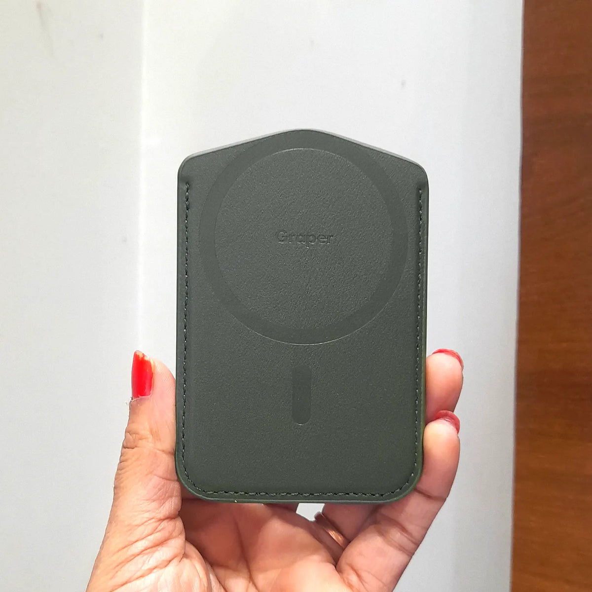 Graper Magnetic Card Holder Leather Pickup Bag Wallet for iPhone