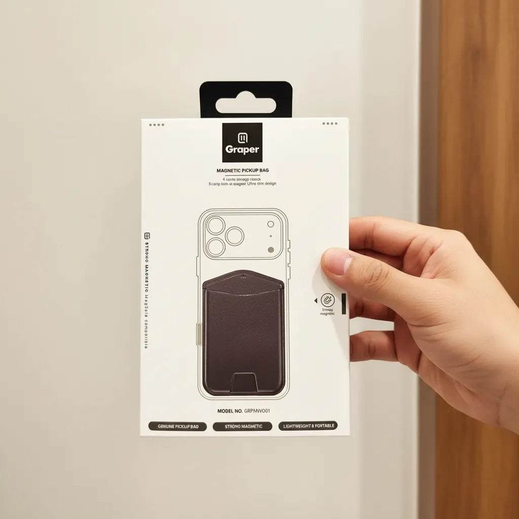 Card Holder Graper Magnetic Card Holder Leather Pickup Bag Wallet for iPhone