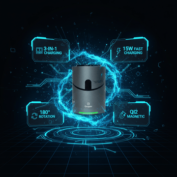 Power Accessories Graper Qi2 3-in-1 Magnetic Touch Wireless Charger with Automatic Rotation | 15W Fast Charging | 180° Touch Rotation | Compatible Apple iPhone, Watch and Earbuds
