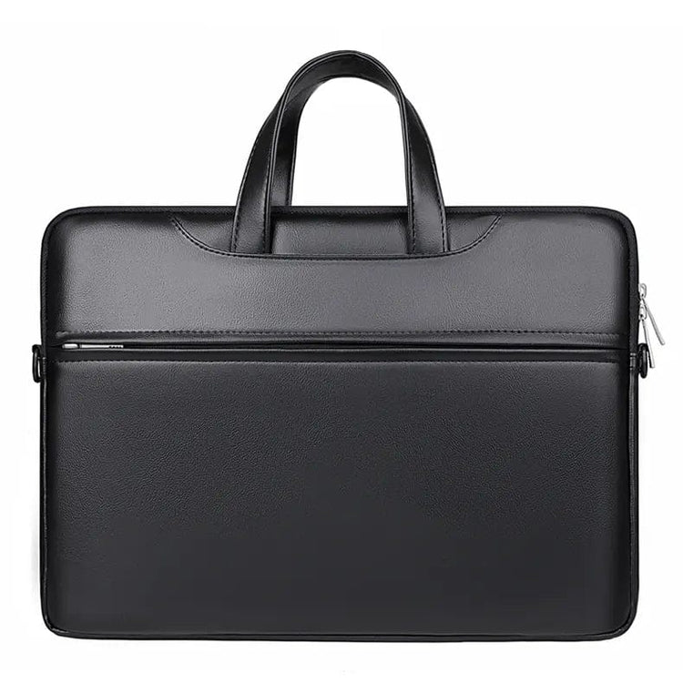 Fashionable PU Leather Office Briefcase Laptop Bag for Laptop | Macbook | Notebook Up to 13.6 inch Laptop / Black - Ktusu