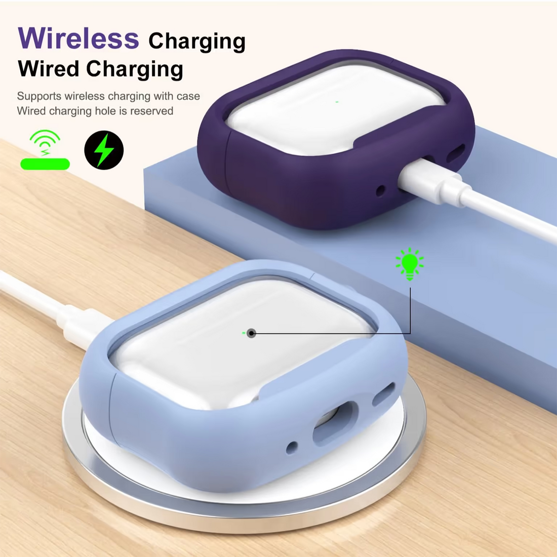 Cases & Covers Hard PC Soft TPU Support Wireless Charging Shockproof Full Body Protective Case for Airpods 4 | 4 ANC