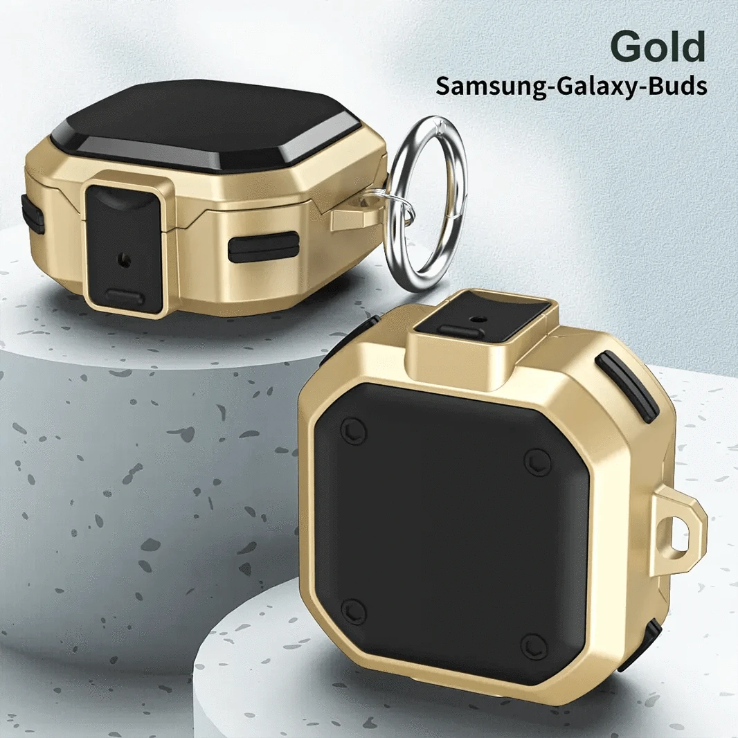 ktusu Generic Cases & Covers Hard PC TPU Keychain Cover for Samsung Buds Live Gold