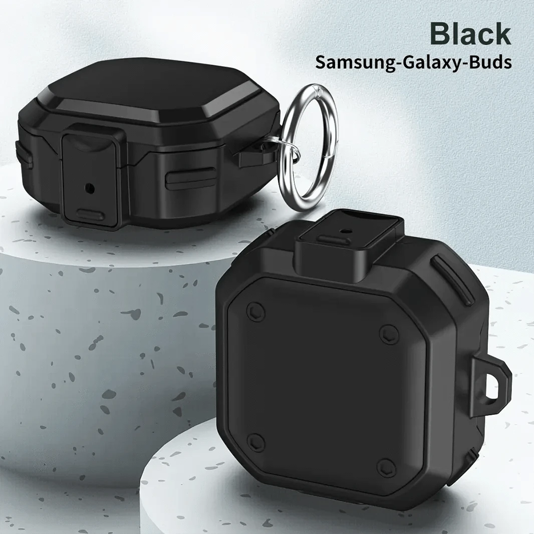 ktusu Generic Cases & Covers Hard PC TPU Keychain Cover for Samsung Galaxy Buds Black