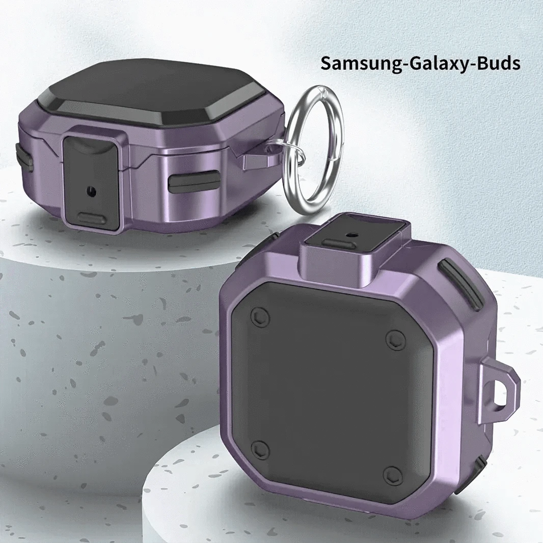ktusu Generic Cases & Covers Hard PC TPU Keychain Cover for Samsung Galaxy Buds Deep Purple