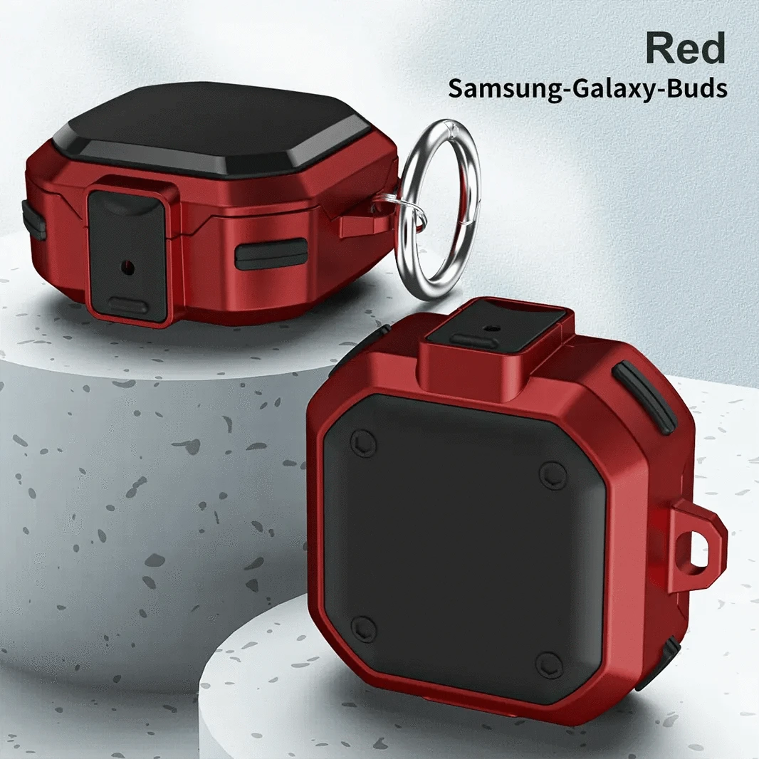 ktusu Generic Cases & Covers Hard PC TPU Keychain Cover for Samsung Galaxy Buds Red