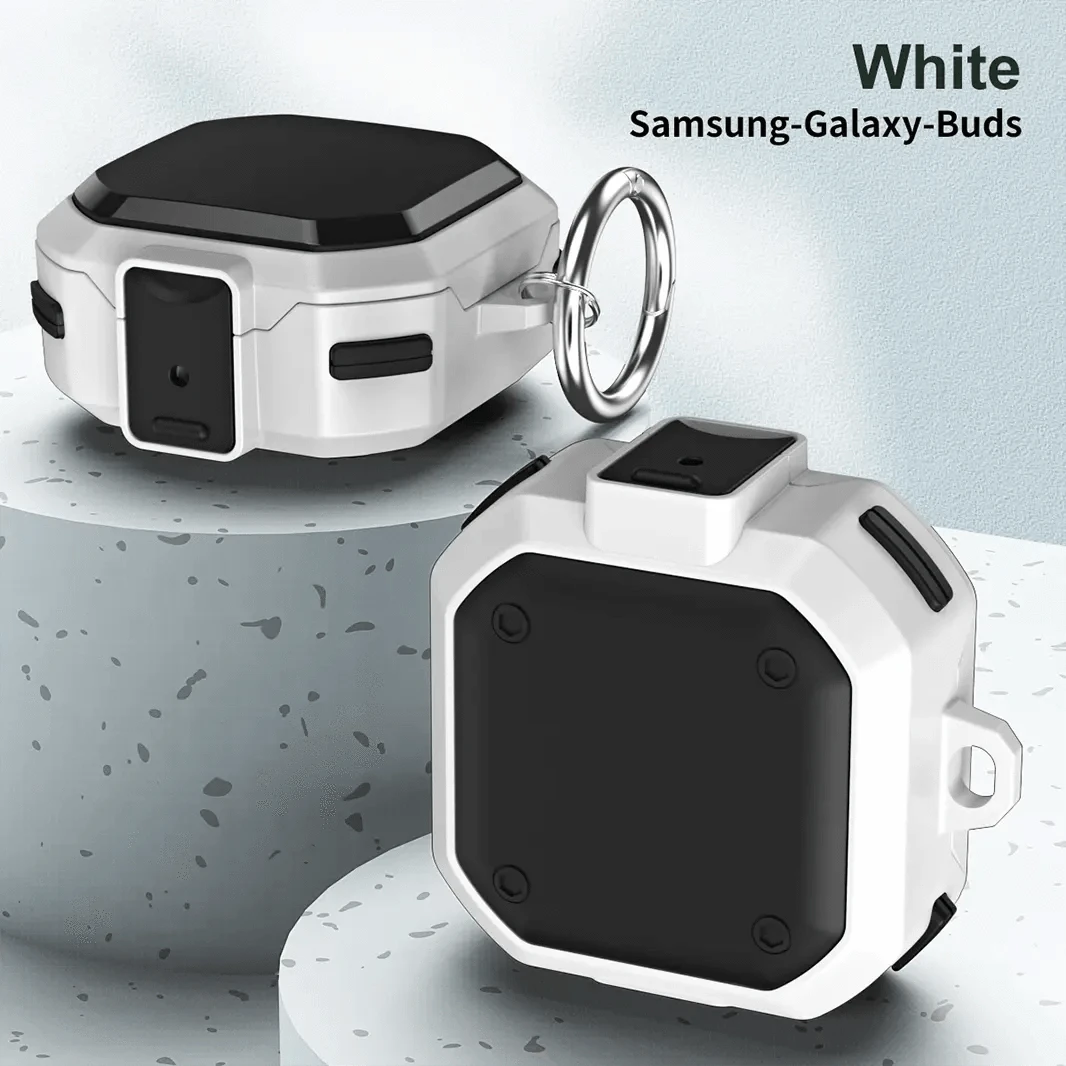 ktusu Generic Cases & Covers Hard PC TPU Keychain Cover for Samsung Galaxy Buds White