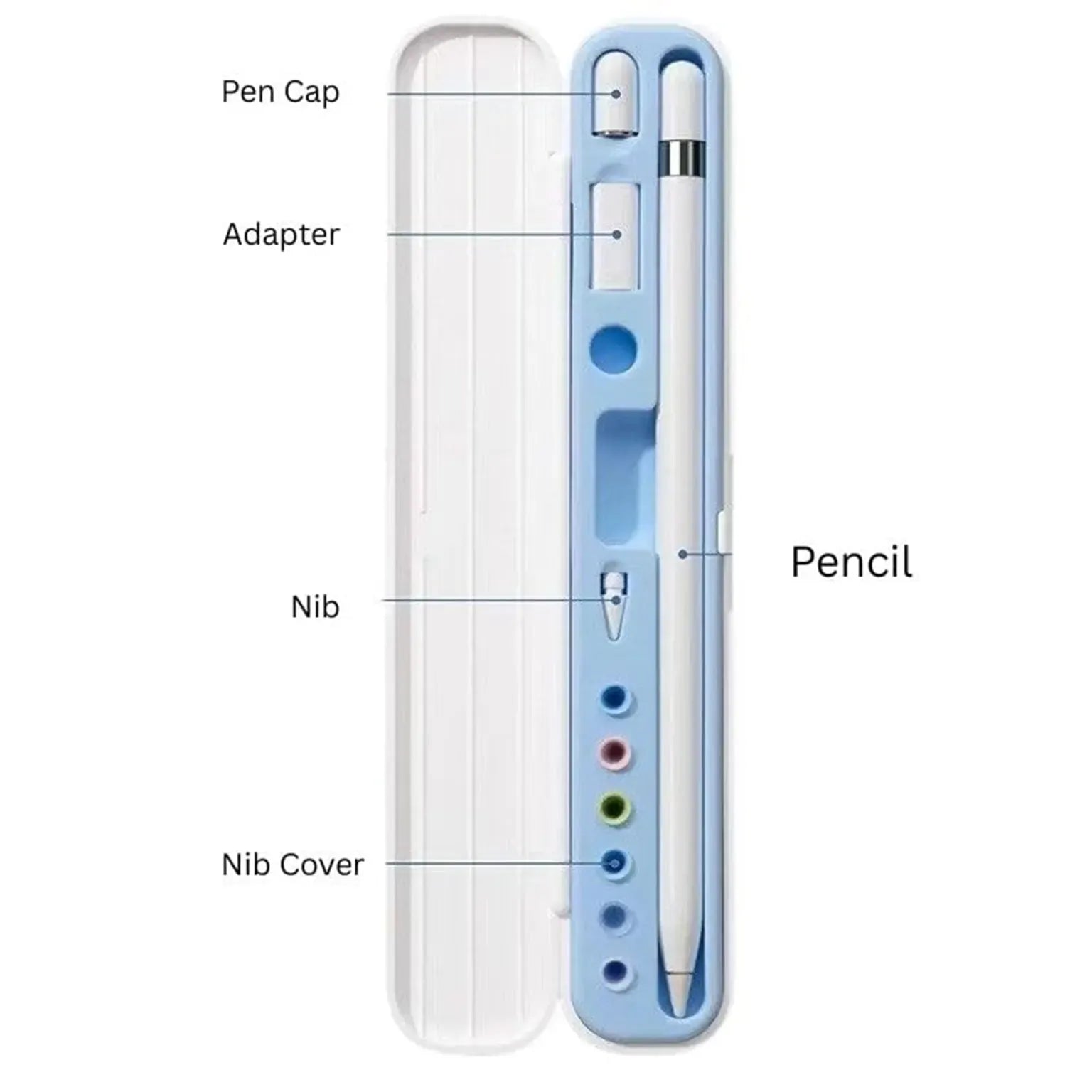 Hard Protective Storage Box Stylus Pen Case with Organizer Slots for Tips, Adapter & Accessories | Slim Travel Case for Pencil Gen 1 & Gen 2 Ktusu by A to Z Mobile Accessories