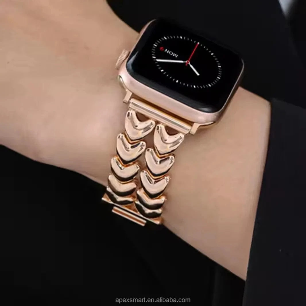 Heart Shape Chain Bracelet for Apple Watch 38 | 40 | 41 | 42mm S10