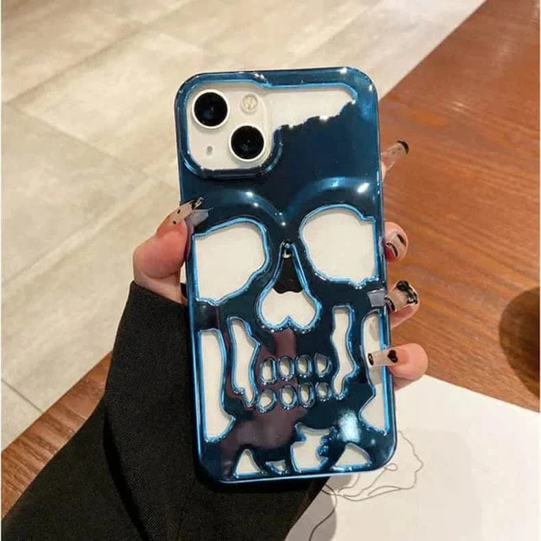 ktusu Generic Cases & Covers Hollow Skull Soft Case for iPhone 15 Plus Black