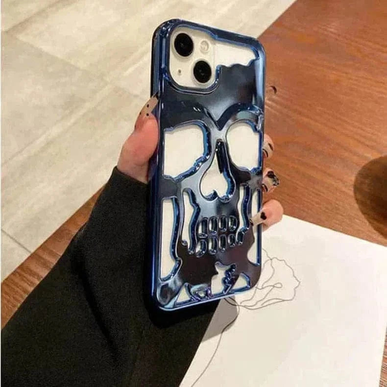 ktusu Generic Cases & Covers Hollow Skull Soft Case for iPhone 15 Plus Black