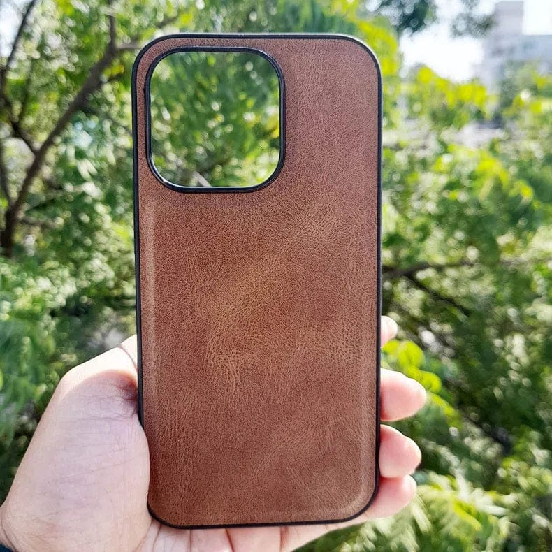 ktusu Generic Cases & Covers Huanmin Leather Texture Hard Case for iPhone 14 Pro Max Tan Brown