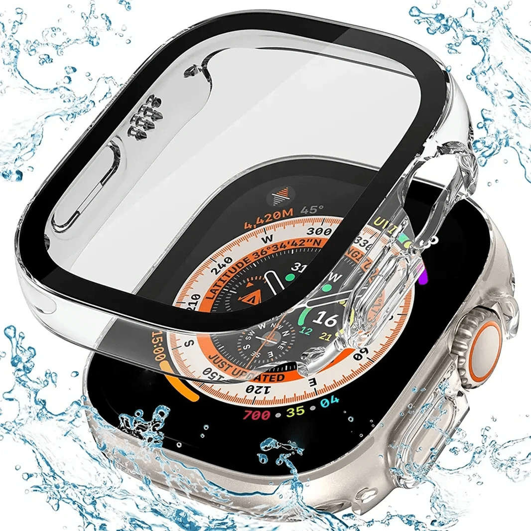 ktusu Generic Cases & Covers in-build Glass Matte Protective Case for Apple Watch Ultra 49mm Transparent