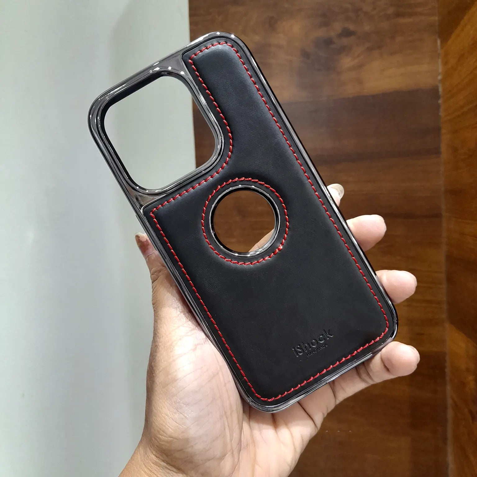 iShock PU Leather Electroplating Chrome Case for iPhone 15 Pro Max KTSUKKUIL 8911517034773