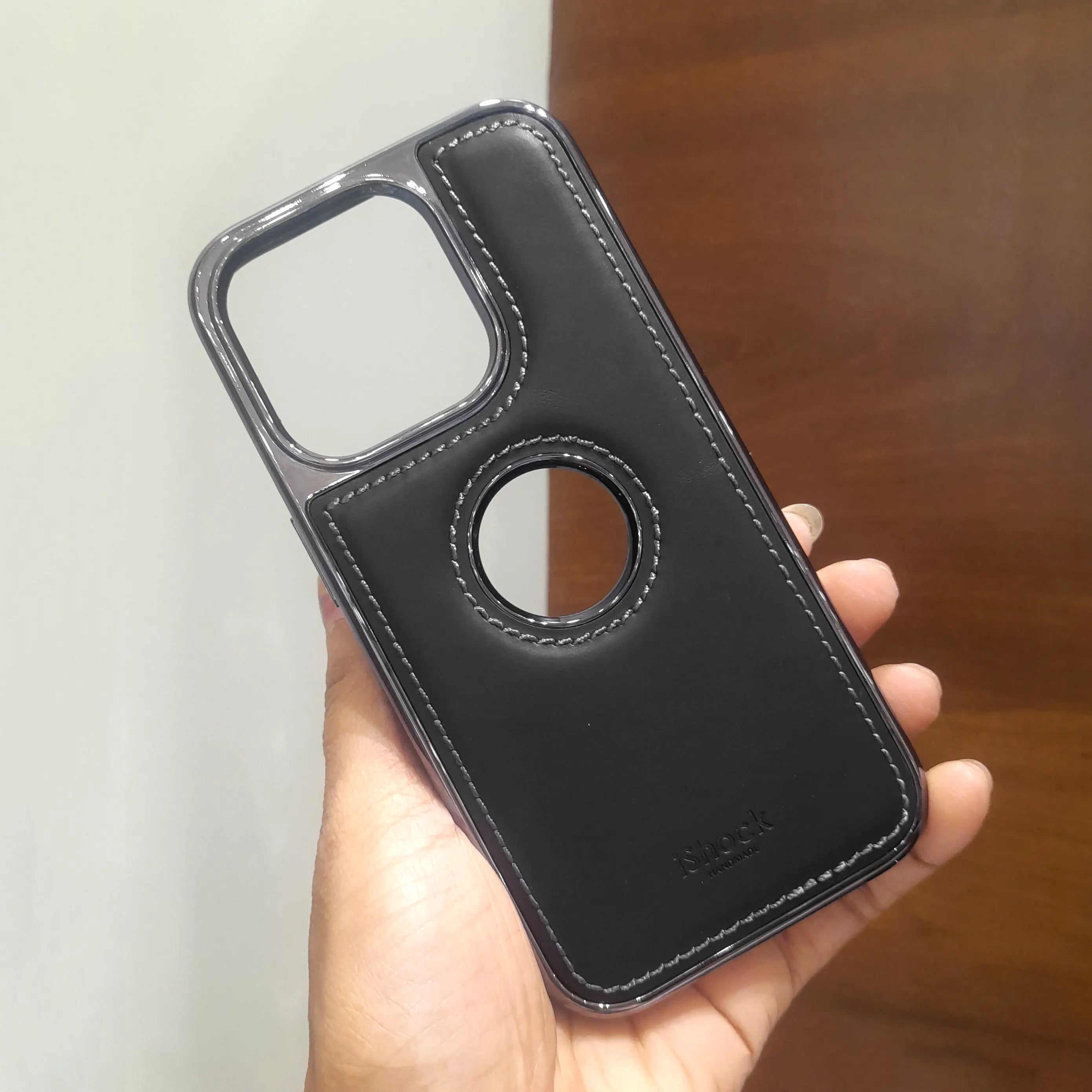 iShock PU Leather Electroplating Chrome Case for iPhone 16 Pro Max KTSUZ8U0W 8930091305758