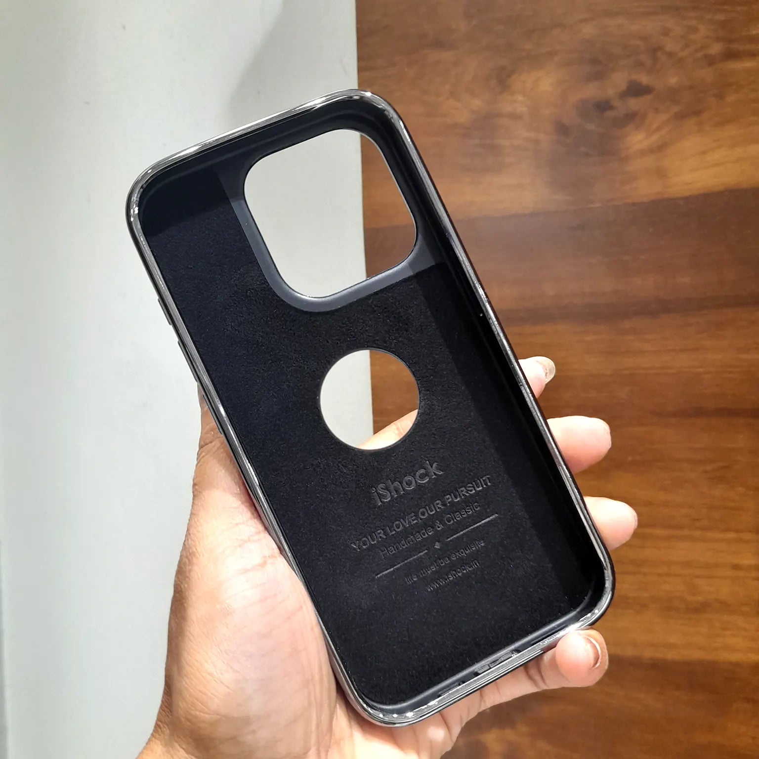 iShock PU Leather Electroplating Chrome Case for iPhone 17 Pro Max