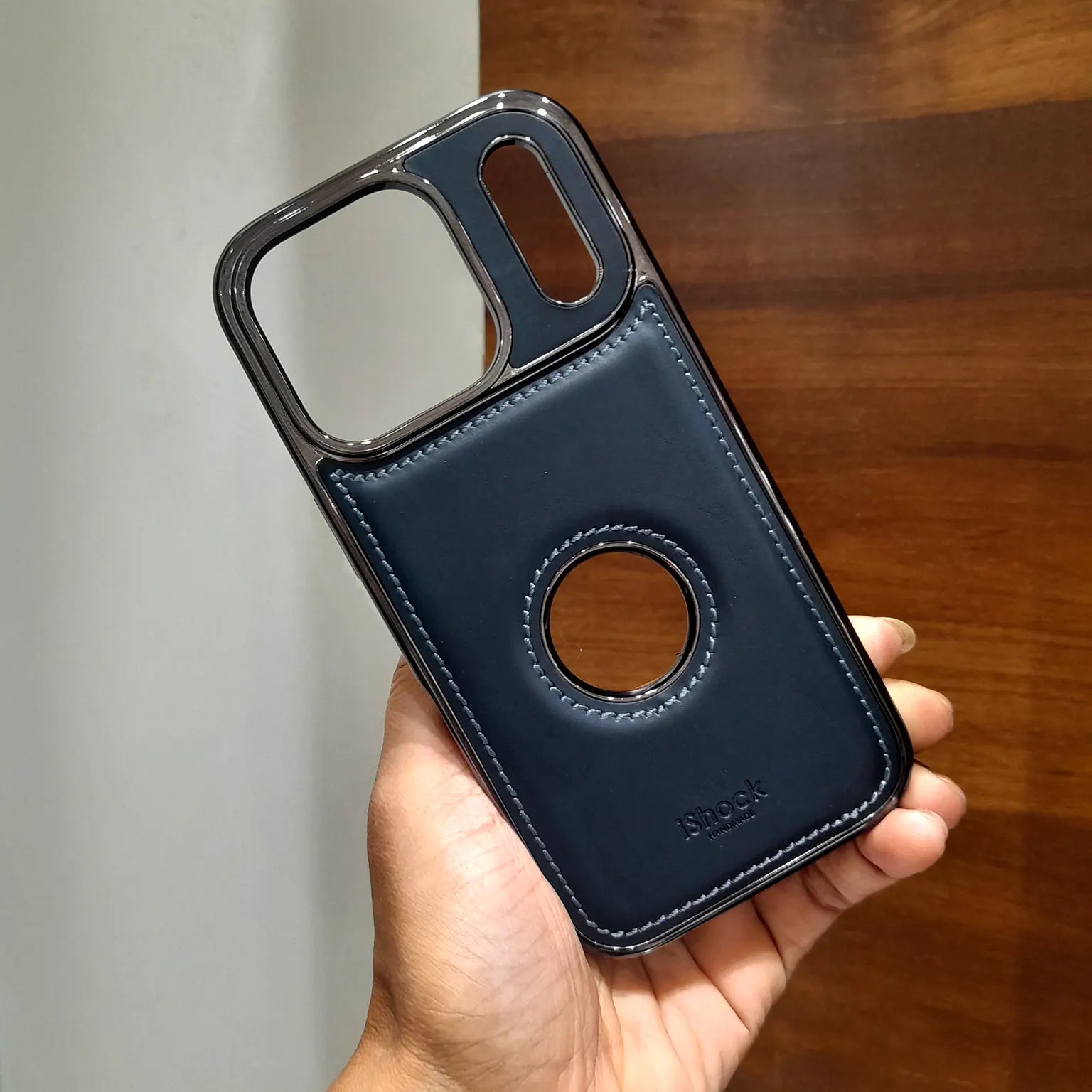 iShock PU Leather Electroplating Chrome Case for iPhone 17 Pro Max KTSUKY29O 8944191195928