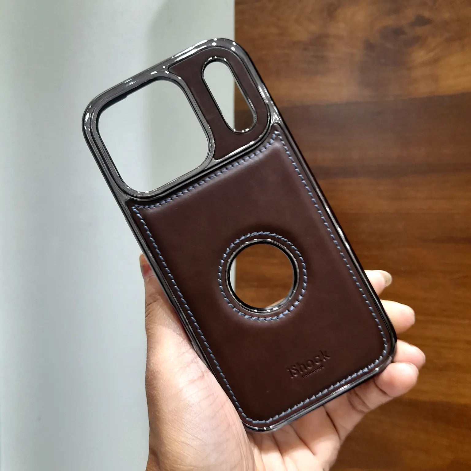 iShock PU Leather Electroplating Chrome Case for iPhone 17 Pro Max KTSUKRM4F 8926007196886