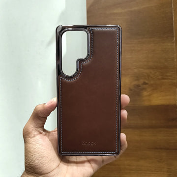 iShock PU Leather Electroplating Chrome Case for Samsung S25 Ultra Ktusu by A to Z Mobile Accessories KTSU04XCQ