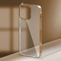 Cases & Covers for iPhone 15 Pro Max / Gold Ultra Thin Transparent Metallic Look Bumper Case for Apple iPhone
