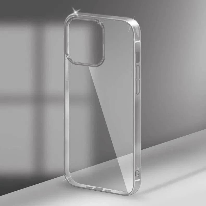 Cases & Covers for iPhone 15 Pro Max / Silver Ultra Thin Transparent Metallic Look Bumper Case for Apple iPhone