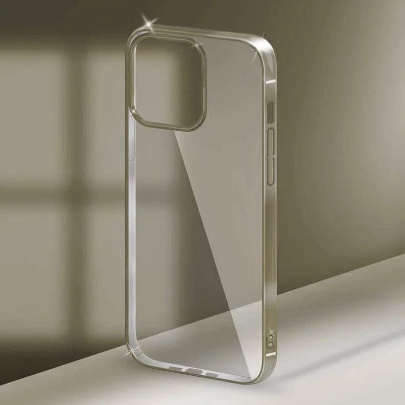 Cases & Covers for iPhone 15 Pro / Titanium Grey Ultra Thin Transparent Metallic Look Bumper Case for Apple iPhone