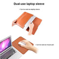 3-in-1 Foldable Multi-Function PU Leather Laptop Sleeve Bag - Ktusu