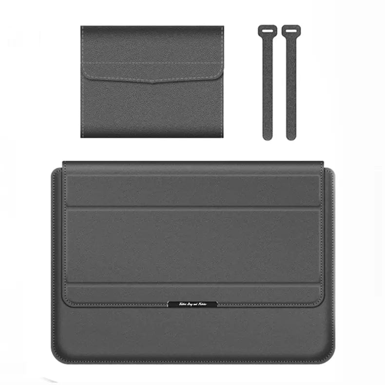 3-in-1 Foldable Multi-Function PU Leather Laptop Sleeve Bag - Ktusu
