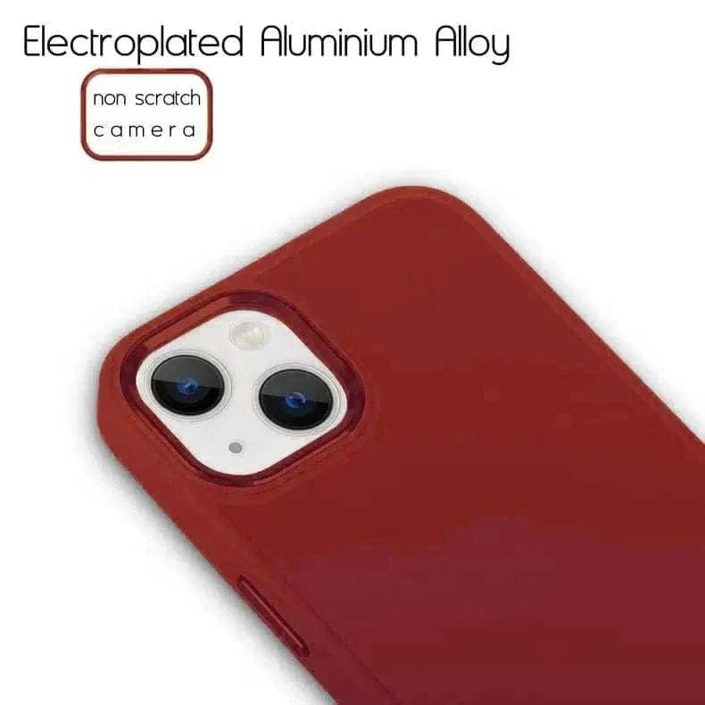 3 In 1 Metal Camera Frame Matte TPU Case for iPhone 13 Pro Max iPhone 13 Pro Max / Red - Ktusu