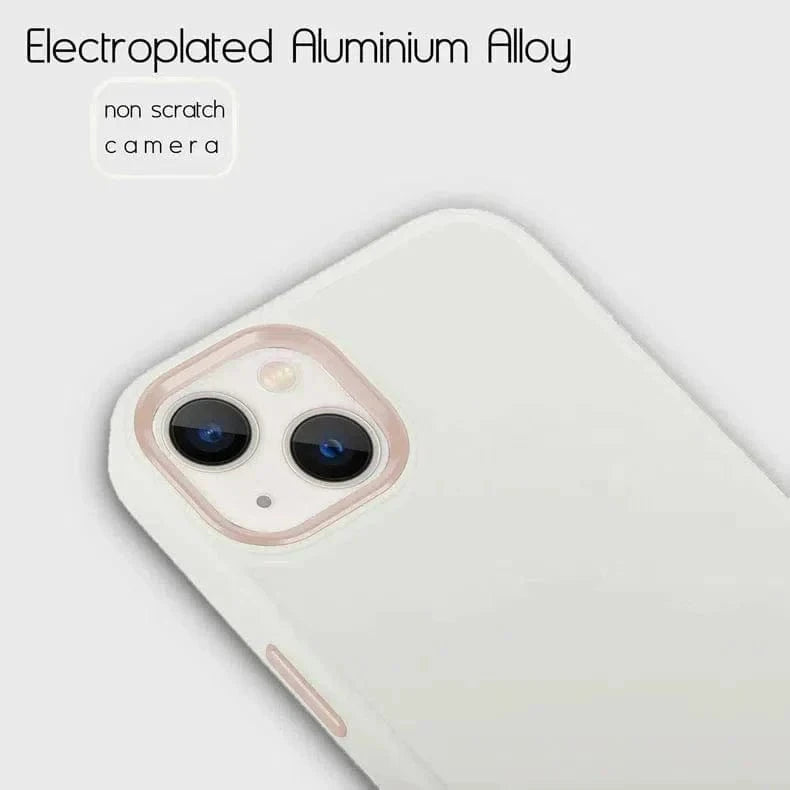 3 In 1 Metal Camera Frame Matte TPU Case for iPhone 13 Pro Max iPhone 13 Pro Max / White - Ktusu