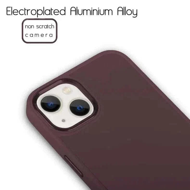 3 in 1 Metal Camera Frame Matte TPU Case for Samsung S23 Plus Samsung S23 Plus / Wine - Ktusu
