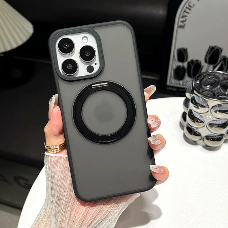 360 Degree Rotatable Magnetic Kickstand Shockproof Hard Case for iPhone 14 iPhone 14 / Black - Ktusu