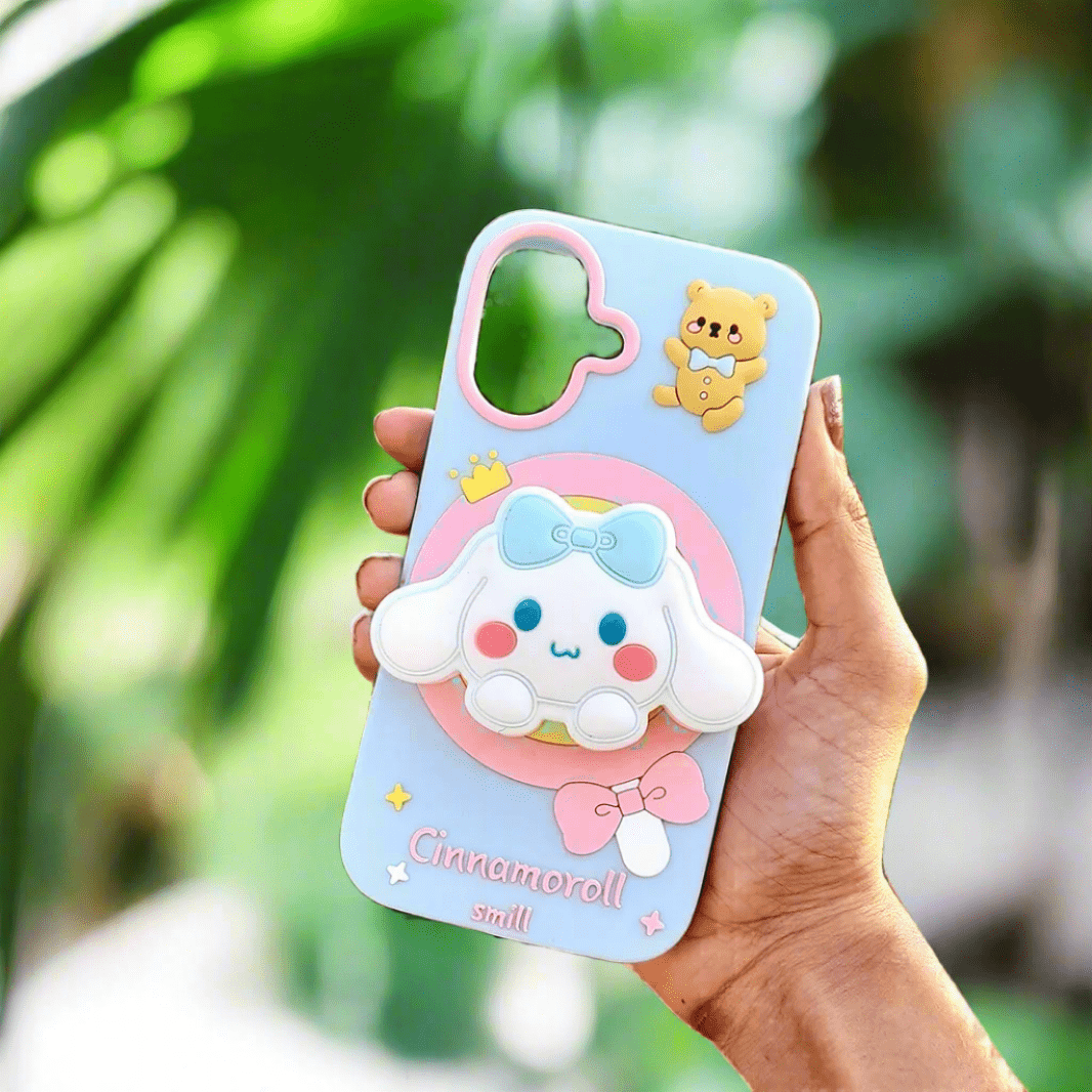 3D Cartoon Character Soft Silicone Case for iPhone 16 iPhone 16 / Cinnamoroll Smill - Ktusu
