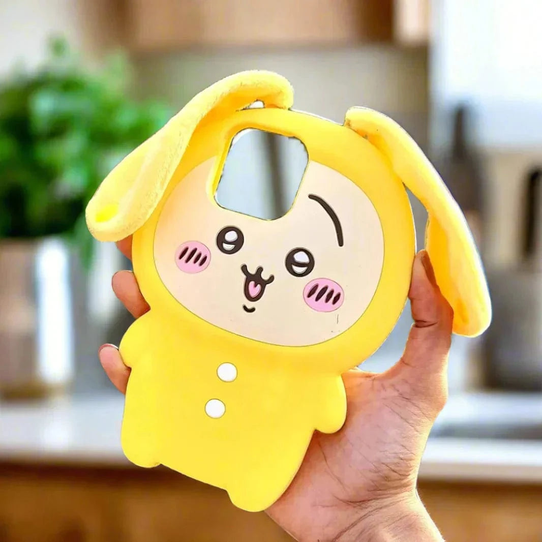 3D Cartoon Character Soft Silicone Case for iPhone 16 iPhone 16 / Cute Rabbit - Ktusu