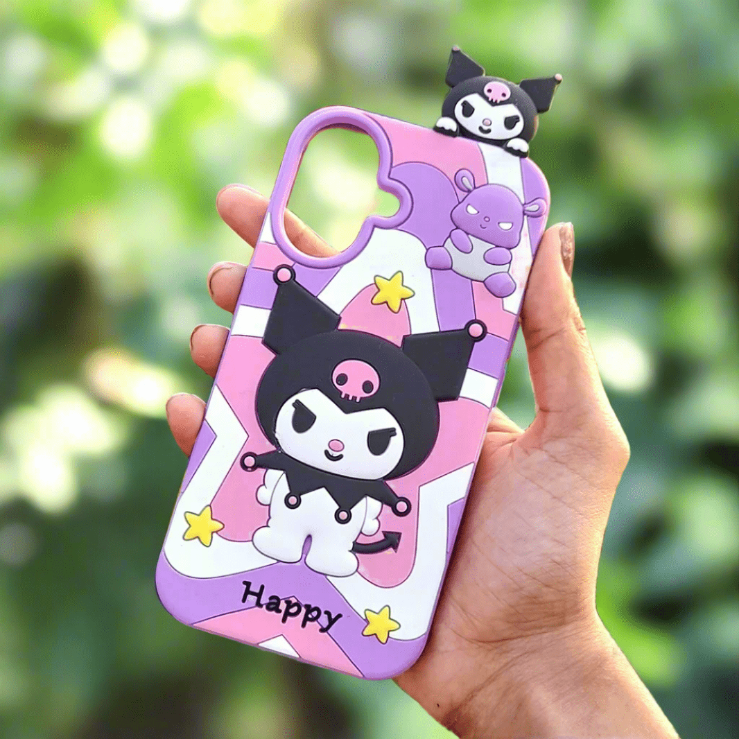 3D Cartoon Character Soft Silicone Case for iPhone 16 iPhone 16 / Happy - Ktusu