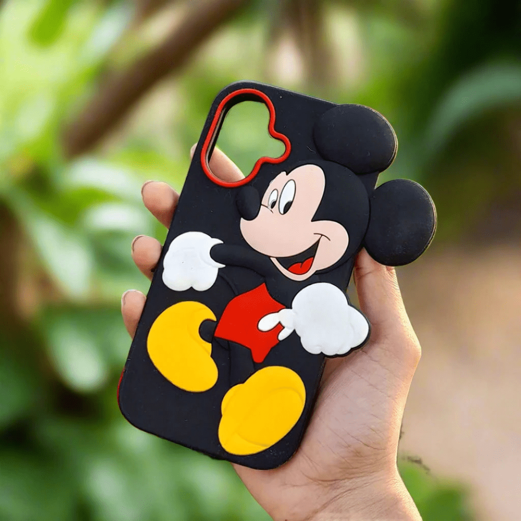 3D Cartoon Character Soft Silicone Case for iPhone 16 iPhone 16 / Mickey - Ktusu