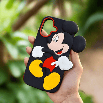3D Cartoon Character Soft Silicone Case for iPhone 16 iPhone 16 / Mickey - Ktusu