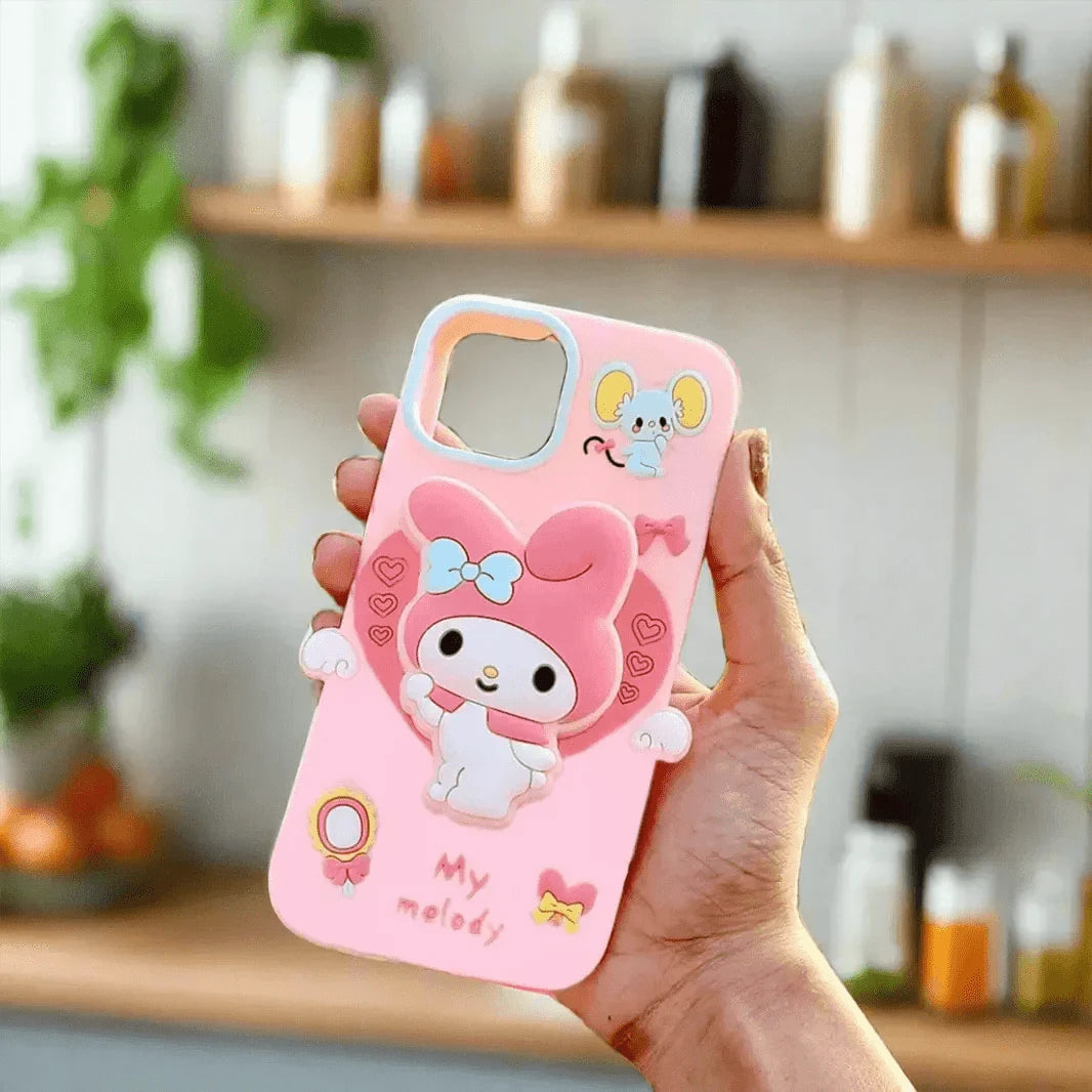 3D Cartoon Character Soft Silicone Case for iPhone 16 iPhone 16 / My Melody - Ktusu