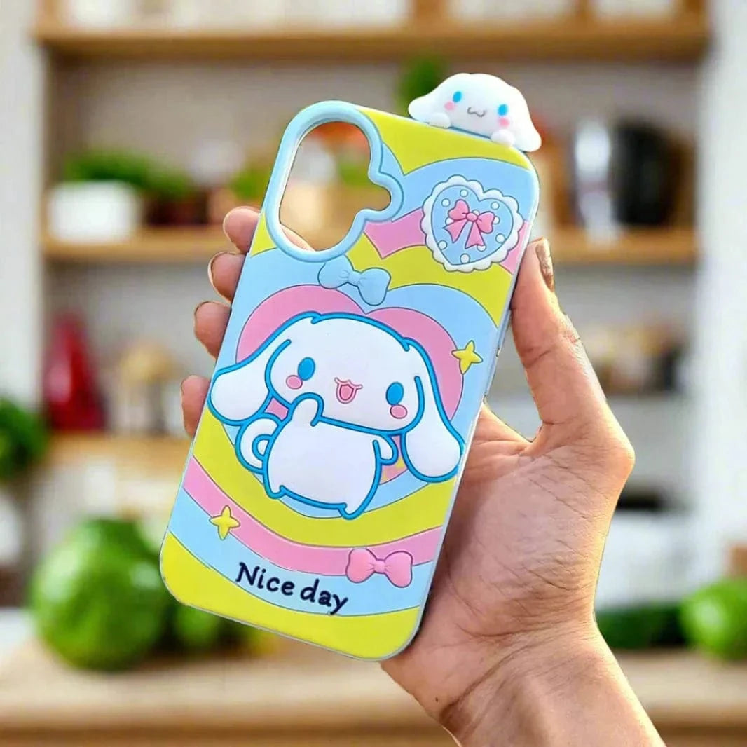 3D Cartoon Character Soft Silicone Case for iPhone 16 iPhone 16 / Nice Day - Ktusu