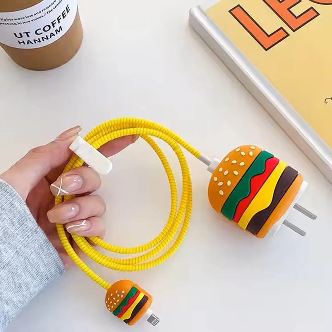 3D Silicone Cover with Spiral for Apple Adapter 18-20W / Burger - Ktusu