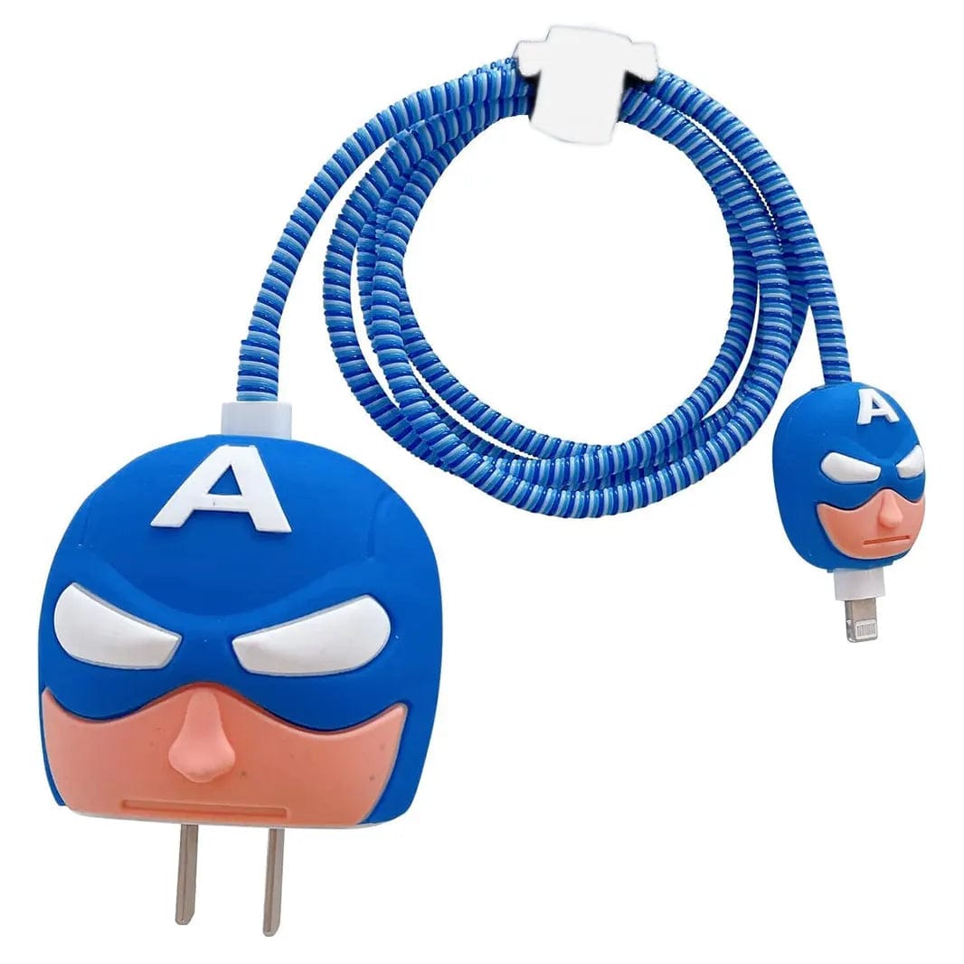 3D Silicone Cover with Spiral for Apple Adapter 18-20W / Captain - Ktusu