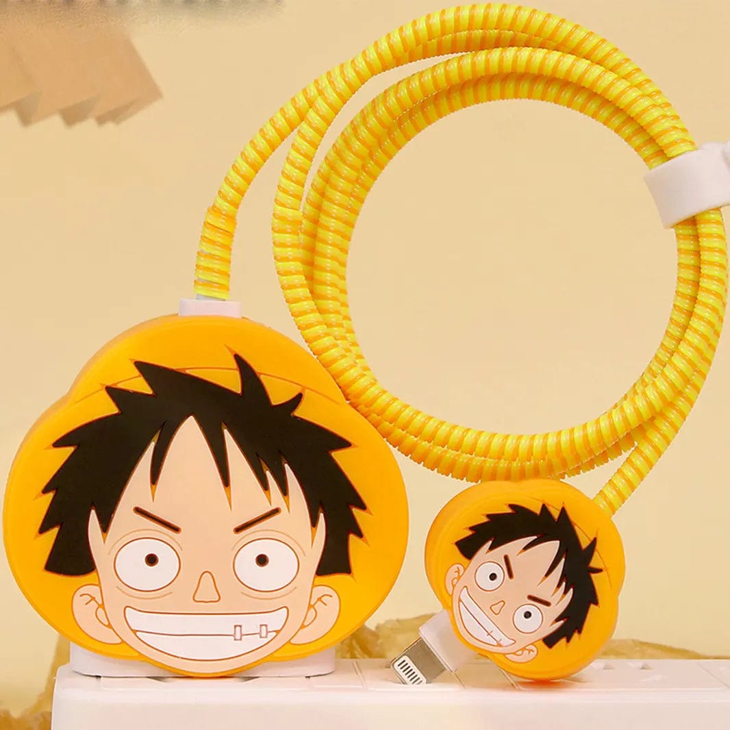 3D Silicone Cover with Spiral for Apple Adapter 18-20W / D Luffy - Ktusu