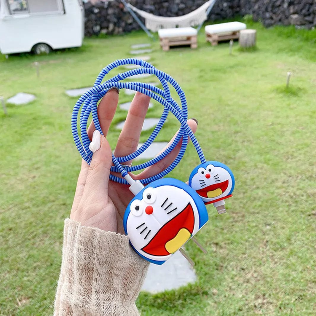 3D Silicone Cover with Spiral for Apple Adapter 18-20W / Doremon - Ktusu