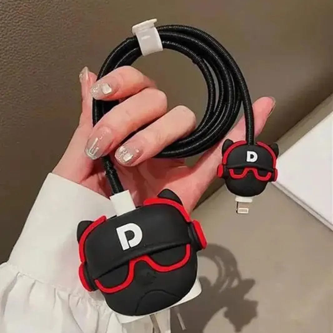 3D Silicone Cover with Spiral for Apple Adapter 18-20W / Hip-Hop Bulldog - Ktusu