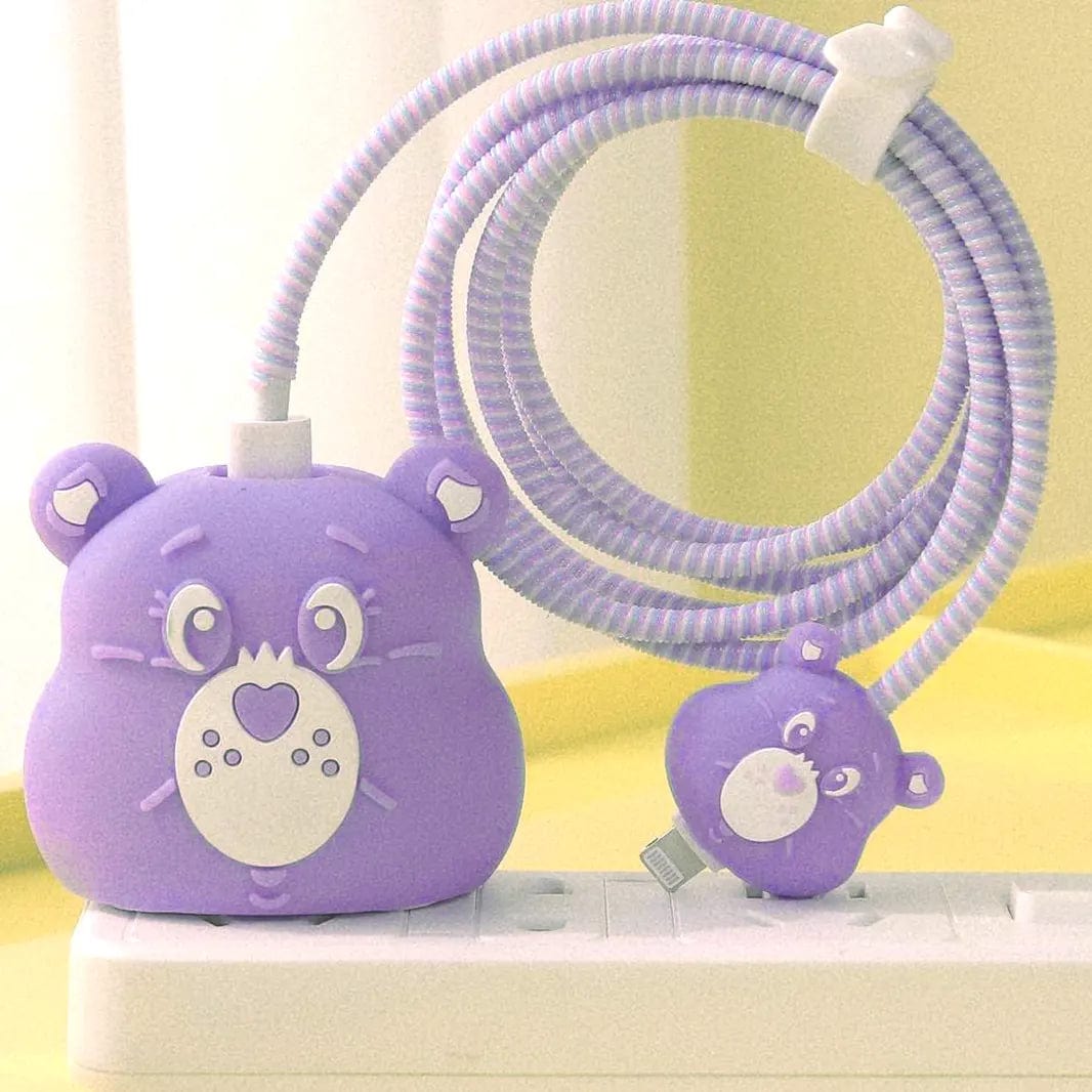 3D Silicone Cover with Spiral for Apple Adapter 18-20W / Kuromi - Ktusu