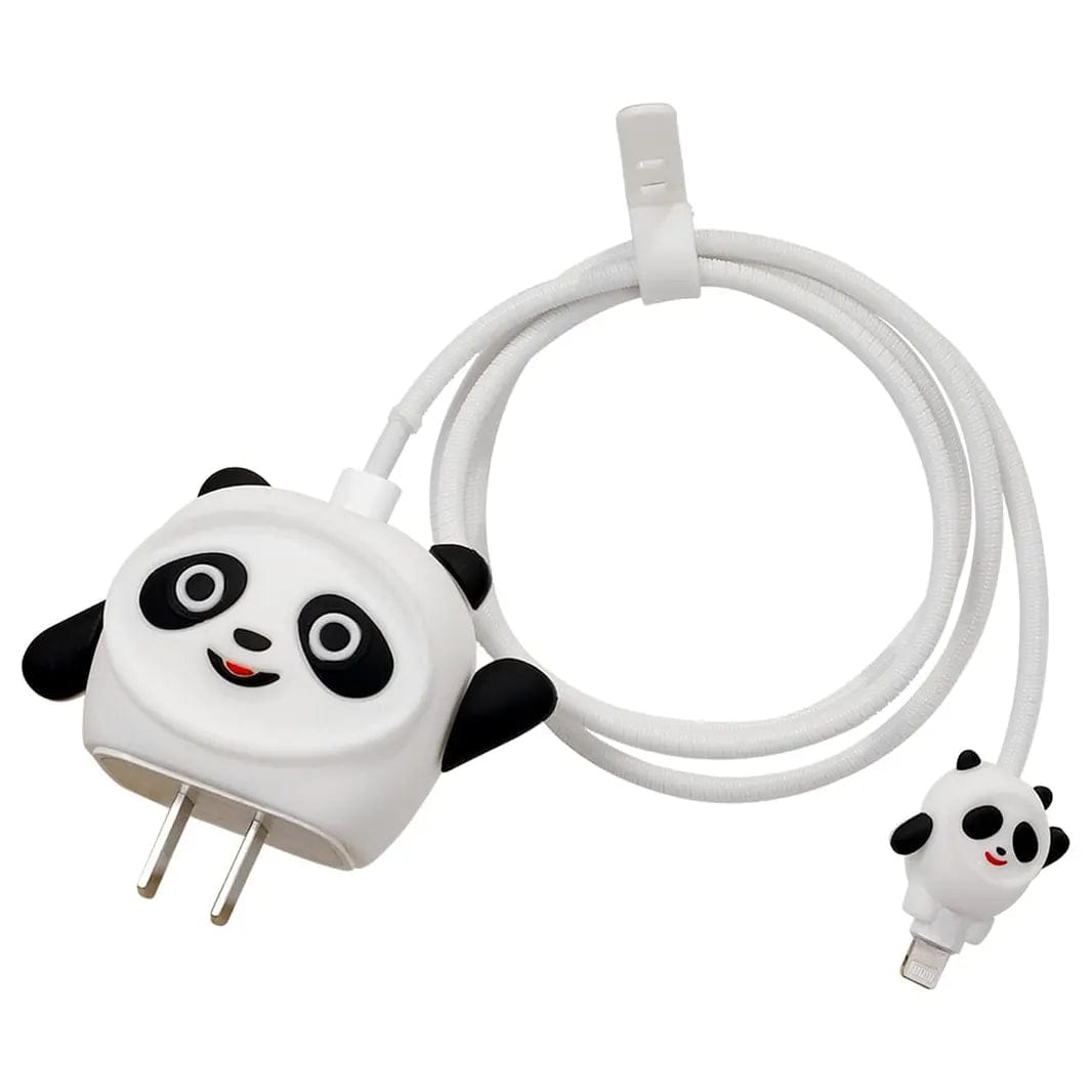 3D Silicone Cover with Spiral for Apple Adapter 18-20W / Panda - Ktusu