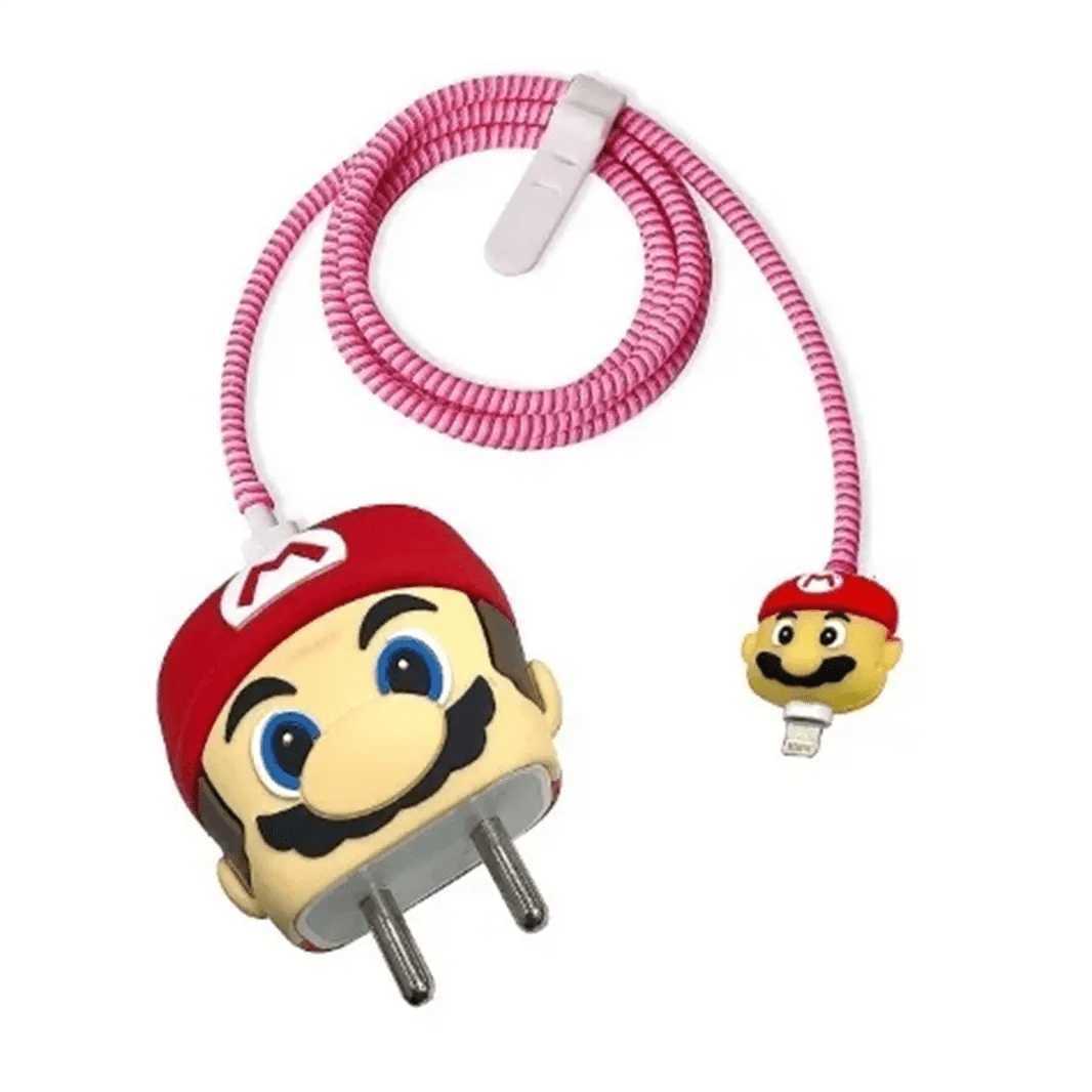 3D Silicone Cover with Spiral for Apple Adapter 18-20W / Super Mario - Ktusu