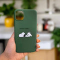 4 Cut Soft Touch Coating Printed Matte Hard Case for iPhone 14 Plus iPhone 14 Plus / Green 1 - Ktusu