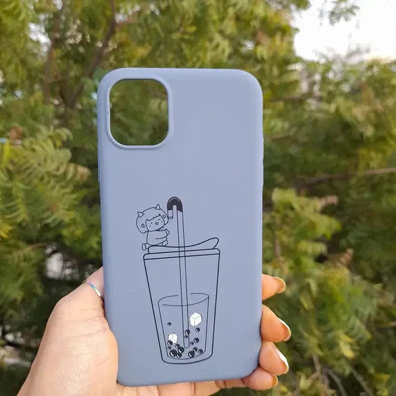4 Cut Soft Touch Coating Printed Matte Hard Case for iPhone 14 Plus iPhone 14 Plus / Grey - Ktusu
