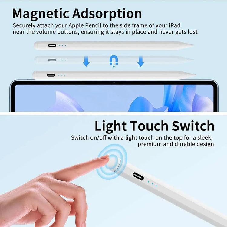 Active Stylus Pen with Replaceable Tip for iPad Pencil JT18 Black - Ktusu