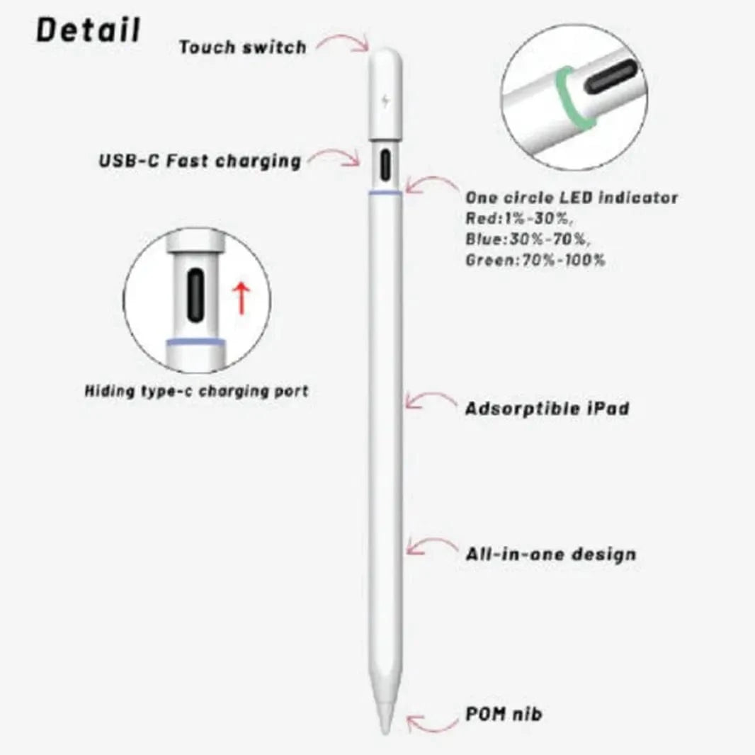 Active Stylus Pencil for iPad White - Ktusu